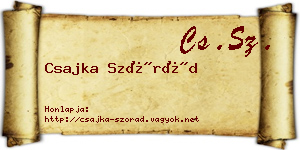 Csajka Szórád névjegykártya